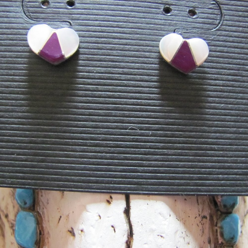 SUGALITE POST BACK EARRINGS NAVAJO MADE STERLING SILVER POSTS